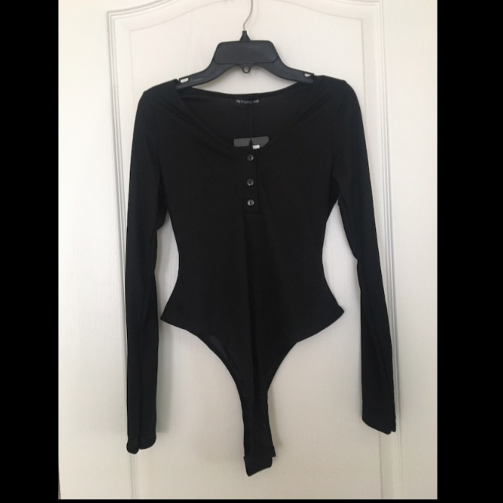 Black long sleeve bodysuit